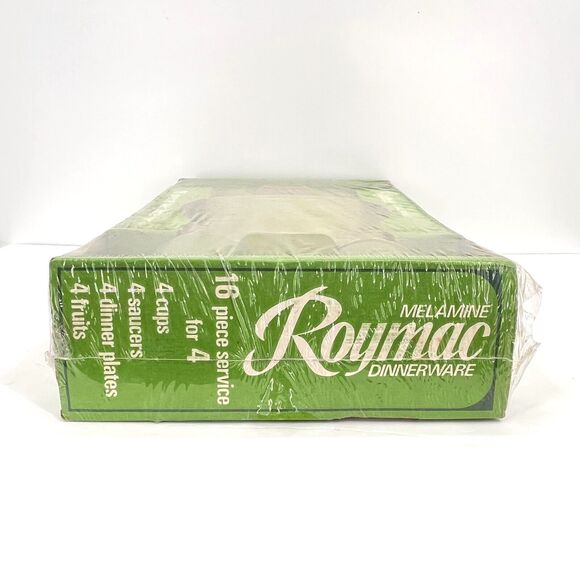 Roymac 16 Piece Melmac Melamine DISH Set Service for 4 Original Box Green Grapes - Picture 5 of 11